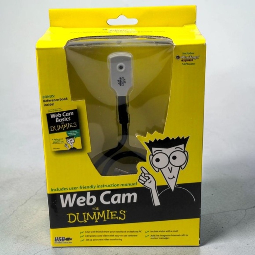Y2K‎ 2009 Web Cam for Dummies Sealed New Retro Tech PC Camera 49052-DM iConcepts